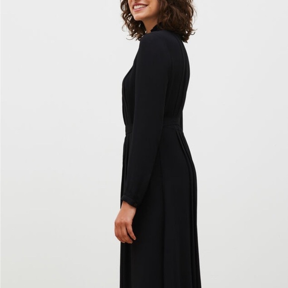 Alonne Long Sleeve Half Buttom Down Adjustable Waist Dress Black XL Large - Picture 1 of 10